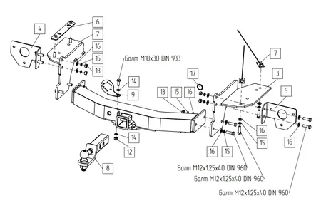 Фаркоп TowRus для GAC GS8 2021- Арт. 109183 109183 в Тольятти