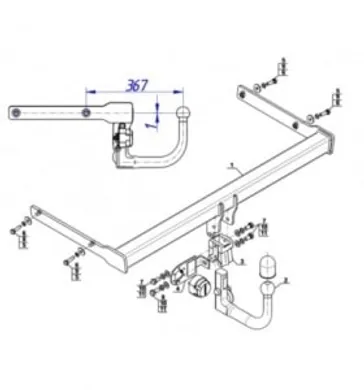 Фаркоп Steinhof для Skoda Octavia  (лифтбек) 2004-2013 S-343 в Тольятти