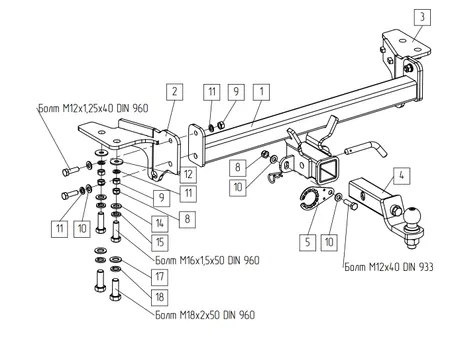 Фаркоп TowRus для Haval H7 2025- 129299 в Тольятти